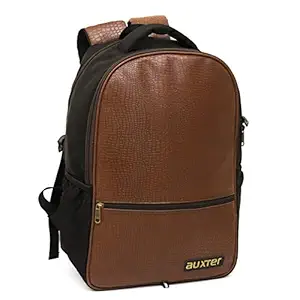 AUXTER Compact Black/Brown 30 LTR Casual Water Resistant/School Bag/Laptop Backpack/College Bag/Office Bag for Boys Girls (Multipurpose)