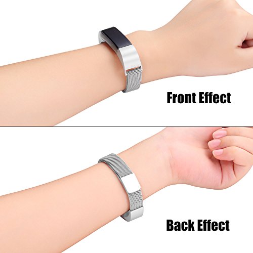 Mornex Fitbit Alta und Alta HR Armband Metall, Vollkommen Magnetverriegelung Schlaufe Milanese Edelstahl Ersatz Zubehör Armband Schnalle Bänder für Fitbit Alta (HR) Fitness Band - 7