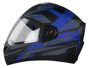 Steelbird SBA-1 R2K ISI Certified Full Face Graphic Helmet in Matt Finish with Clear Visor (M, Black Blue)