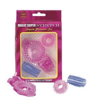 Preisvergleich Produktbild NMC Pink / Blau Super Magic Stretch Penis Ring Set