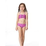 Le SSara Mädchen Cosplay Kostüm Badebekleidung Meerjungfrau Shell Badeanzug 3pcs Bikini Sets (120, F-lila) -