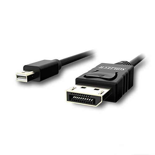 Mini DP auf DP Kabel, SOWTECH 1.8m Vergoldet MiniDP (Mini DisplayPort) zu DP (DisplayPort) Kabel Cable 4K Auflösung Bereit (1.8m, Schwarz) - 4