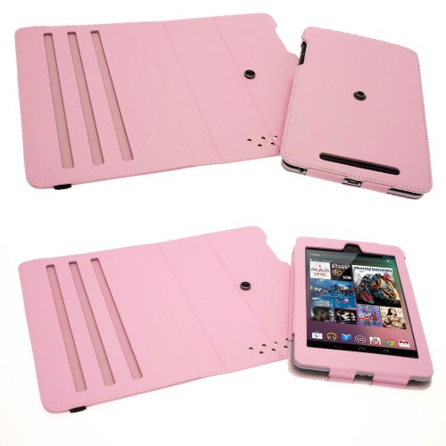 igadgitz Pink Rosa 360° Rotierende Abnehmbare PU Leder Tasche Schutz Hülle Schutzhülle Ledertasche Lederetui Etui Case Cover für Google Nexus 7 2012 1.Generation Android 4.1 Tablet 8GB 16GB. Mit Sleep/Wake Funktion + Display Schutzfolie (Nicht geeignet für 2. Generation veröffentlicht am August 2013) - 7