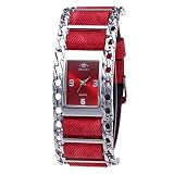 Giologre Damen Leder Uhr Analog Quarz Uhren Quarzuhr Armbanduhr Elegant Uhr Uhren Analog Quarz Leder Armbanduhren Metallarmband (E)