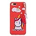 Produktbild LuckyW Xiaomi Mi 5X Hülle Silikon, 3D Carton Einhorn Handyhülle für Xiaomi Mi 5X/Xiaomi Mi A1 Soft Silikon Tasche Transparent Clear Klar Durchsichtig Dünne Schutzhülle - Rot
