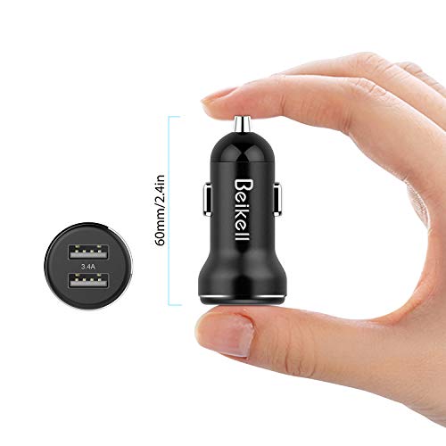 Beikell Chargeur de Voiture  Rapid Dual Port USB Chargeur de Voiture avec Smart Device-Adaptive Technologie de Chargement pour Apple  Samsung  d autre