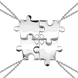 puzzle kette familie Versand aus Deutschland Soul-Cats® Freundschafts-Kettenanhänger Puzzle, 4 Teile und mit Ketten
