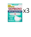 THREE PACKS of Seabond Denture Fixative Uppers