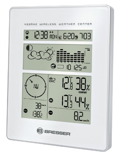 Bresser Funkwetterstation Wetter Center mit Außensensor, Regenmesser, Windmesser - 2