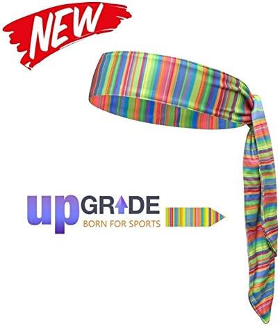 New Upgraded Head Tie Sports Stop Sweat Band Headband Sport Sweatband Headband For Men &amp; Woman Dazzle Colorful Hairband Hair Tie Turban,For Running, Working Out, Tennis,43'' x 2.2''Rainbow Color