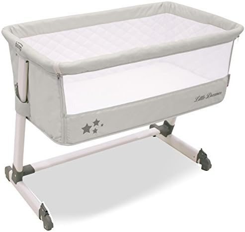 Asalvo 13958 Bed Side Crib, Light Grey