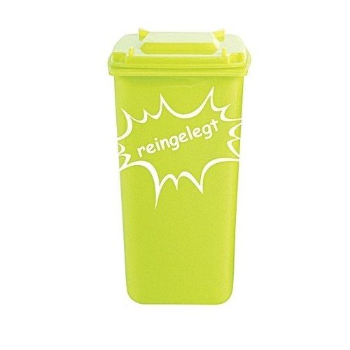 MT Tischmülleimer 408002 Tisch Mülltonne mit Spruch (kiwi ( Rein gelegt ))