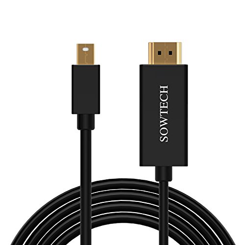 Mini DP auf HDMI Kabel, SOWTECH Aktive Vergoldet 9.8ft/3m Mini Displayport auf HDMI Kabel (Thunderbolt Port Kompatibel)HDTV Kabel fürApple MacBook, MacBook Pro MacBook Air, iMac, Mac mini and Mac Pro usw - Schwarz