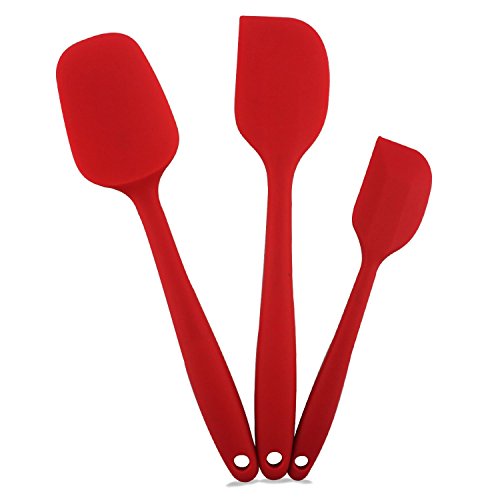 Magic Zone 3teiliges Silikon Spatula Teigschaber  Set mit bequeme breite Griff, Silikon Kopf ist Wärme Safe & Gentile auf Non Stick Oberflächen, zum Backen oder Dünsten - 8