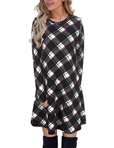 Blooming Jelly Ladies Plaid Dress Long Sleeve Swing Jumper Winter |  Desertcart BAHRAIN