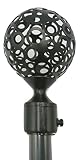 soporte barra cortina forja 30 dias de garantía. TEXTURAS BASIC HOME Barra Sencilla Forja Universal Extensible de 120 a 210 cms Terminales Modelo Bola 6 Colores Exclusivos 49362 (P-BLACK)