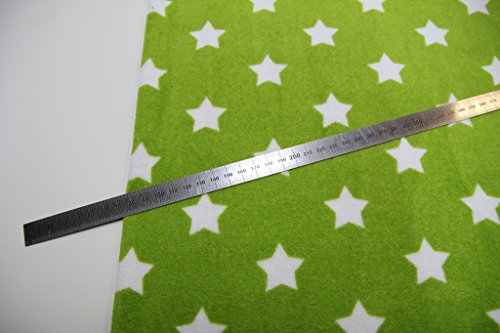 Stoff / Meterware / ab 25cm / beste Frottee-Qualität / Sommer-Frottee-Frottee Sterne weiß auf grün - 3