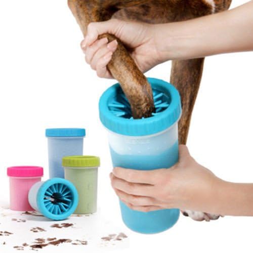 Portable Dog Paw Cleaner | Dog Paw Brush | Dog Feet cleaning bowl | Small/Blue