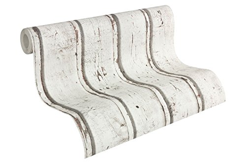 Streifentapete A.S. Création Dekora Natur 6, Vinyl, creme, grau, weiß - 2