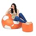 Can Football XXXL Bean Bag and Pouffe without Beans (Orange and White) RS.1999.00