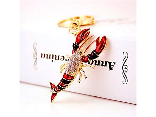 WEILIVE Porte-clés de Voiture Exquise Mignon écrevisse Porte-clé Animal clé Bijou de Sac de Voiture Porte-clés décorations (Rouge) pour Les Hommes et Les Femmes