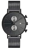 Jean Constantine Herren Chronograph Analog Uhr - Milanaise Armband, Quarz Uhrwerk, Mineral-Glas, ASS006-4