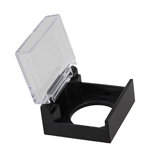 Preisvergleich Produktbild BQLZR 2pcs Black Clear 16mm Mounting Rectangle PushButton Switch Protective Cover