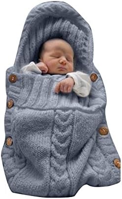 Baby Sleeping Bags, Franch Entime Newborn Baby Boy Girl Knit Blanket Sleeping Bag Cute Baby Boy Girl Blanket Wrap Swaddle Blankets Photography Prop 0-12 Months Baby (Light Grey)