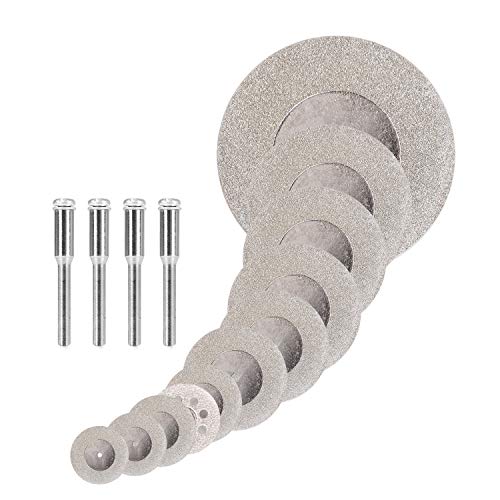 Fortag 5 pezzi 50 mm disco da taglio diamantato forato con asta di centrifuga per utensili rotanti Dremel lama in pietra