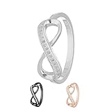 ➤ Farbe Ring: silber, sschwarz oder rose-gold (rotgold) - Kristallfarbe: klar / durchsichtig / transparent - Breite Ring: 2mm - Größe Schleifen-Zeichen: 7mm x 17mm