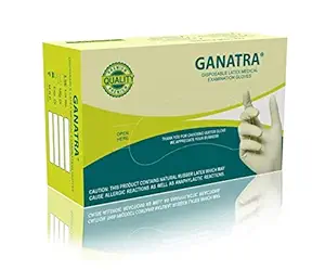 Ganatra Premium disposable latex medical examination gloves 100 Pcs large