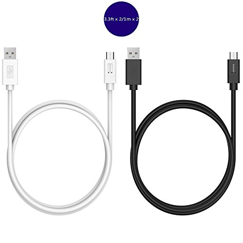 [2 Stück]Tronsmart USB Typ C Kabel 3.3ft USB-C auf USB-A Kabel mit 56k Widerstand für Chromebook Pixel, Google Pixel / Pixel XL, Nexus 5X / 6P, LG G5, HTC 10 und mehr Typ C Geräte(1 x Schwarz, 1 x Weiß ) - 2