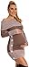 Happy Mama Women's Maternity Bardot Knitted Jumper Dress Pullover Sweater. 913p (Cappuccino, 10/14)