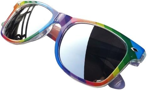 Rainbow Wayfarer Aviator Sunglasses With Mirror Lense Festival Fashion UV400