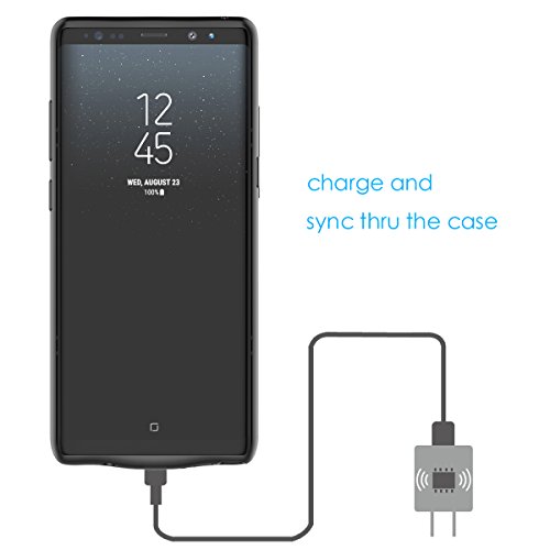 Galaxy Note 8 Funda Bater  a MOONMINI Ultra Delgado Cargador Bater  a Externa Portable Power Bank Backup Carcasa Protectora Para Samsung Galaxy Note 8 Negro