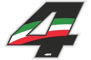 4R QUATTROERRE.IT Quattroerre Nombre de Course 4 Grand, Drapeau Italien, 10 x 7,5 cm, Noir/Tricolore