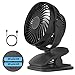 Produktbild FITFIRST Tischventilator 5200mAh Batteriebetrieben Ultra Leise USB Ventilator 360 Grad Oszillierend Tragbarer Clip Fan 4 Geschwindigkeiten Wiederaufladbar Starker Wind Aroma Diffuser Funktion