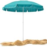 Deniz Plaj ve Balkon Şemsiyesi - Fiberglass Paslanmaz İskelet, Al&uuml;minyum G&ouml;vde, Canlı Renkler İ&ccedil; Dokumalı Kumaş Polyester ve 