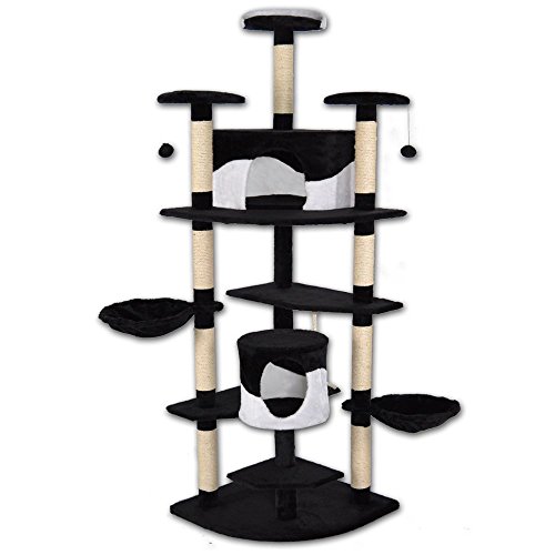 Dibea Arbre A Chat Avec Griffoir Grattoir Centre D Activites Noir Blanc 0 Cm Evoluzon