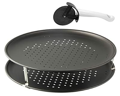 Zenker 7512 Plaque à Pizza-Set Special Countries 3 pièces Ø32 cm Noir, Acier Inoxydable, 32 x 32 x 1,5