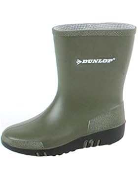 NEU Dunlop Kinder Unisex Mini wasserfest Gummistiefel Regenstiefel Grün Stiefel - k180010