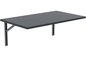 ‎AKKE AKKE Wandklapptisch für Küche Zimmer Wohnzimmer Kinderzimmer 80 cm x 50 cm, Wandtisch klappbar, Klappbarer Wandtisch Küchentisch Kindertisch, Klapptisch Klappschreibtisch Küche Antracyt