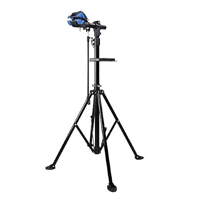 Yorbay Support de montage Vélo Support de réparation avec plateau pour outils Noir vierbeinig