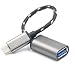 Produktbild Lucklystar® USB C auf USB 3.0 Kabel SB-C Typ C Stecker auf USB 3.0 Buchse Adapter für New Macbook, Smartphones/Tablets, Samsung Galaxy S8, Huawei Honor 8, Huawei P9, Huawei P10, P10 Plus, Apple MacBook 12, Tablet Nokia N1, Chrombook Pixel 2015, Pixel Phone, Pixel XL, Nexus 6P, Nexus 5 X, Pixel C, OnePlus 3, LG G5, LG G6 und andere USB Type C Devices Silber 1PC(Dunkelgrau)