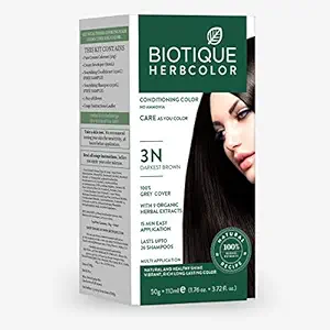 Biotique Bio Herbcolor Conditioning Hair Color, 50g + 110ml - Darkest Brown 3N (Pack of 1)