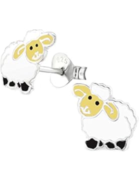SL-Silver Kinder Ohrringe lustiges Schaf 925 Silber in Geschenkbox