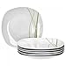 Produktbild Van Well Bali 6er Set Speiseteller, Ø 25 cm, Liniendekor, Menüteller, Essteller, edles Marken-Porzellan
