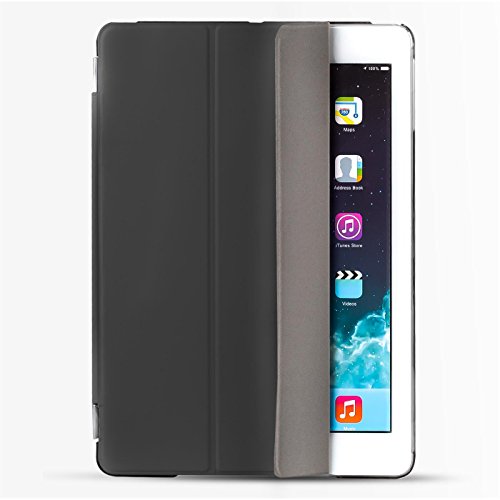 iPad Mini 1 / 2 / 3 Hülle Smart-Cover Schutzfülle inklusive Schutzfolie und Touchpen Cover Case farbige Rückseite iPad Mini 1 2 3 Stand mit Sleep Funktion Etui Hülle Tasche Holder Schwarz - 2