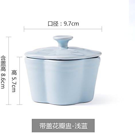 LDYMY Japanese ceramic microwave bowl with cover Bowl Home nest double boil boiled eggs dessert bowl, pink E