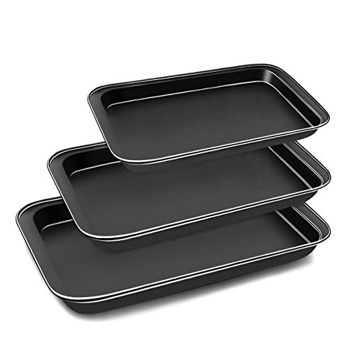 AckMond - Juego de sábanas antiadherentes para hornear (3 piezas, acero antiadherente)